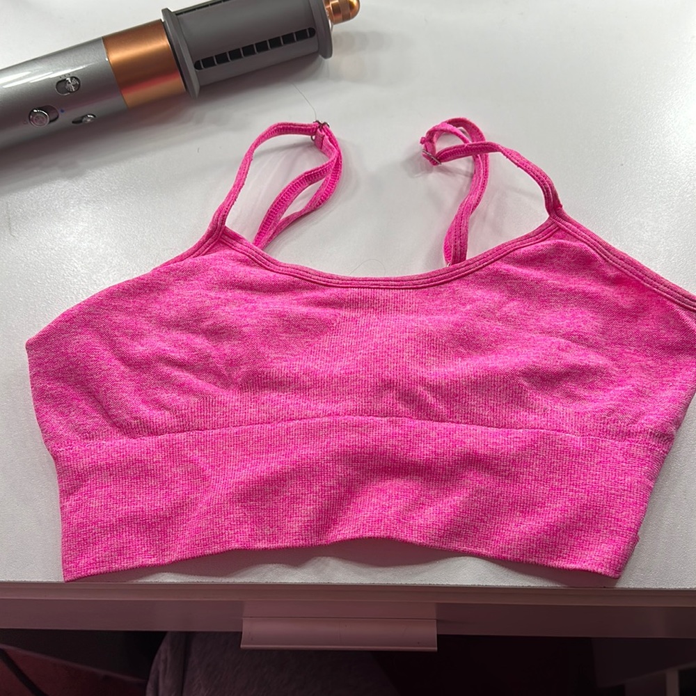 Hot pink sports bra